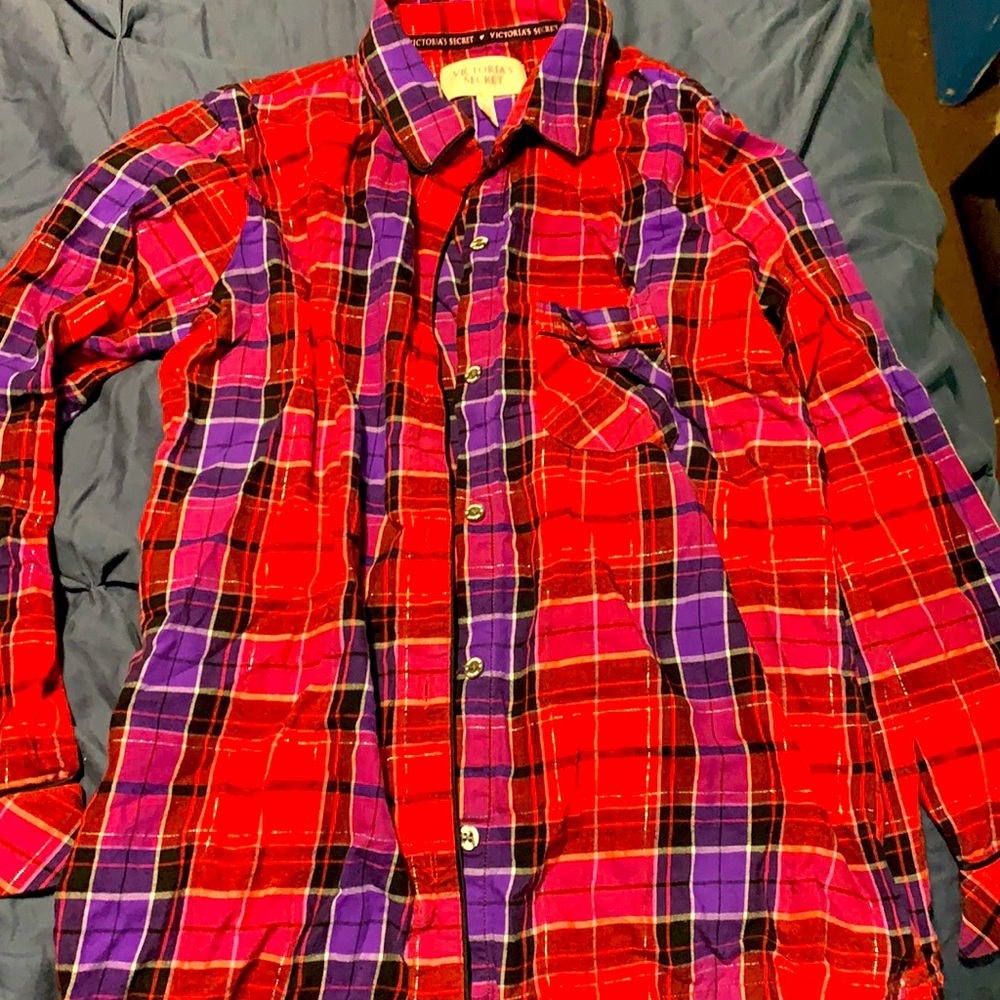 Women Victoria secret button up flannel